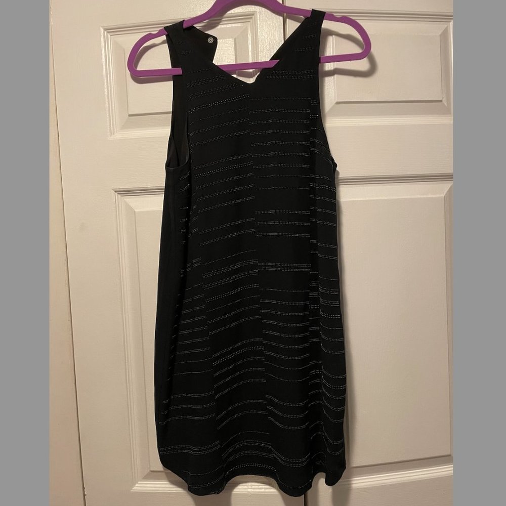 ALC Size 8 Silk Black Dress w/ Metal Embellishments